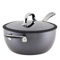 4.5 Quart Black Hard Anodized Nonstick Saucier Pan with Lid U6315
