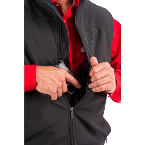 Men's Bonded Softshell Vest with Concealed Carry Pockets Y1540