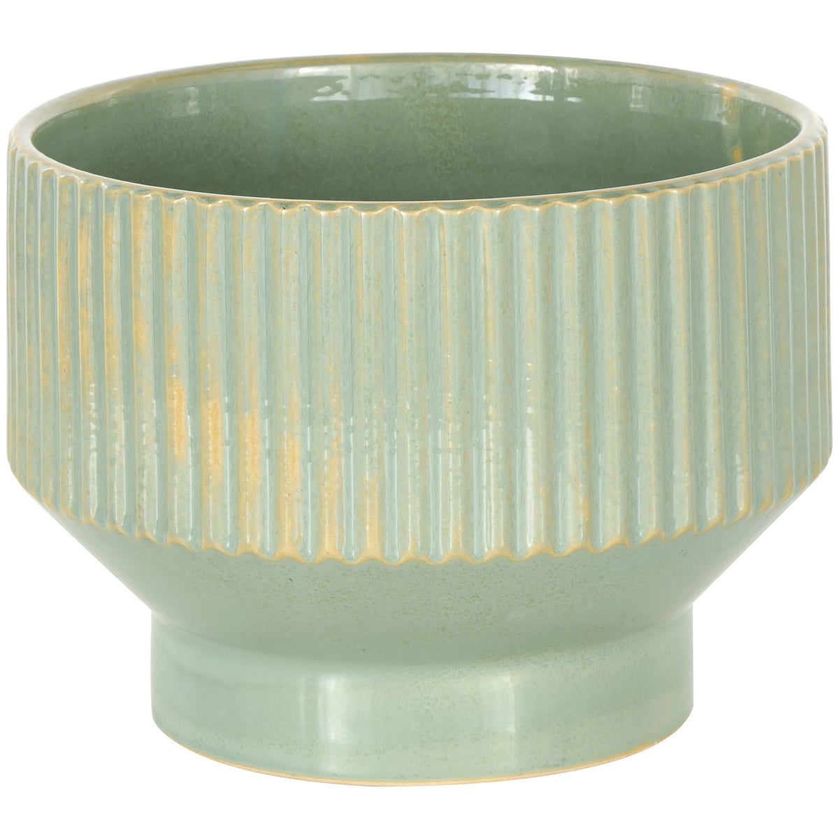Green Ceramic Planter, 3 Count I813