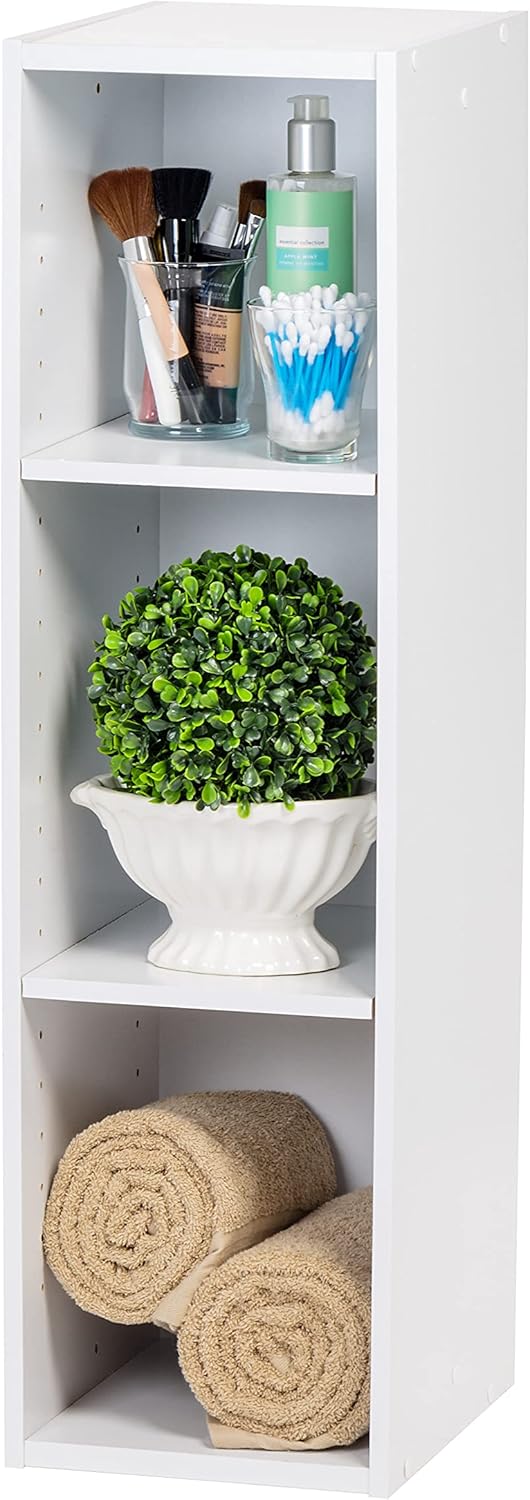 White 2 Shelf Stackable Bookcase S401