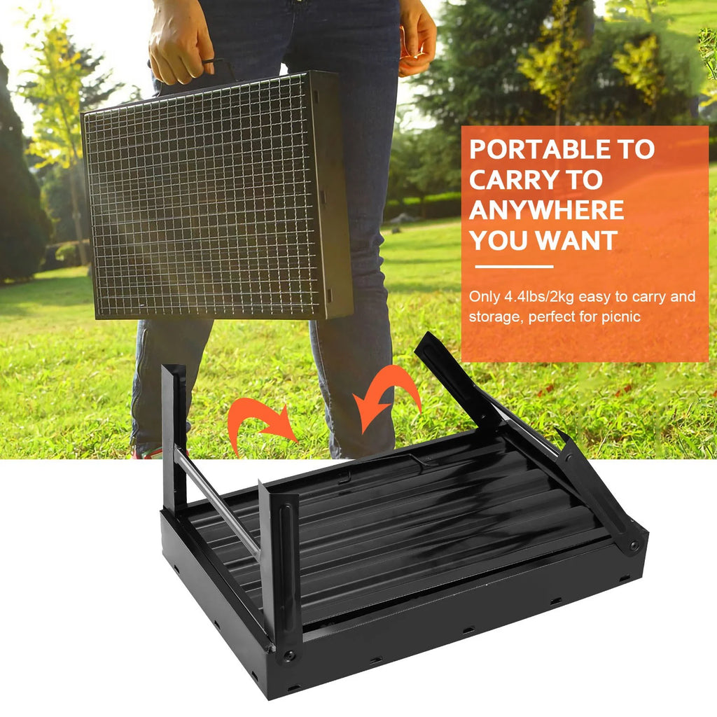 Charcoal Grill Portable Folding Stainless Steel Grill Y28871
