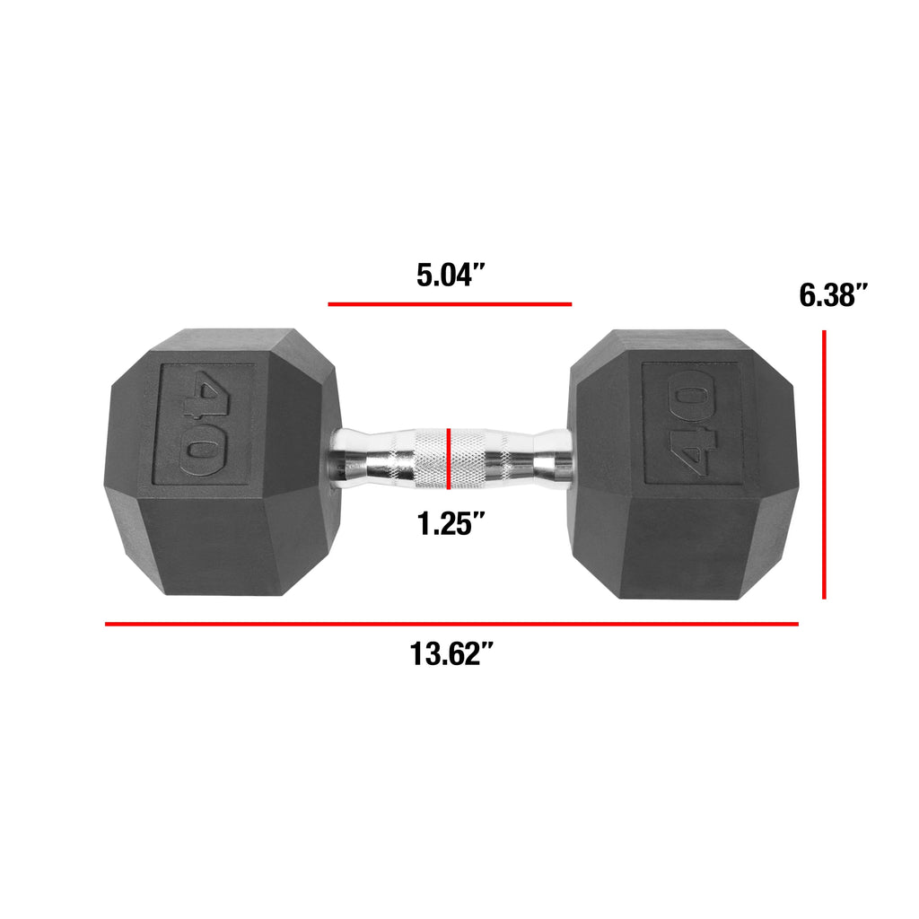 40 lbs Coated Hex Dumbbell W14296