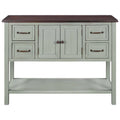 Green Rectangle Solid Wood Console Table with 4-Drawers Y174752