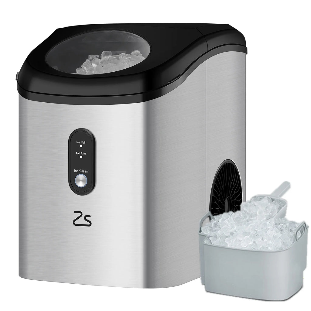 Nugget Ice Maker Countertop, Self-Cleaning Portable with Ice Scoop Z614
