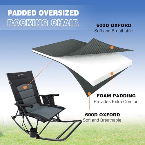 Folding Oversized Padded Camping Chair with Foot Rest J7231