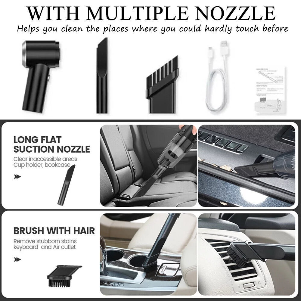Cordless Handheld Car Vacuum Cleaner with 3 Attachments A546