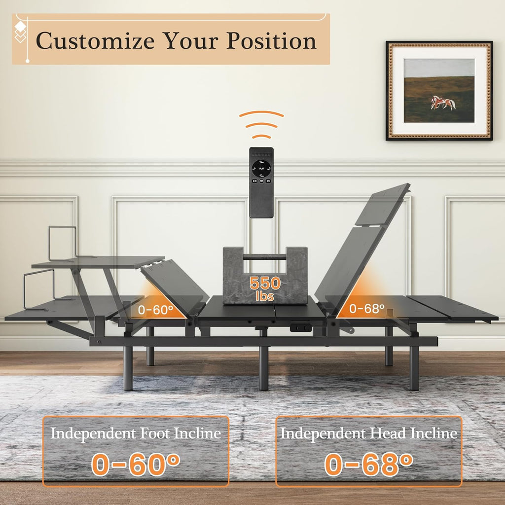 Adjustable Bed Frame with Wireless Remote and Zero Gravity I491546