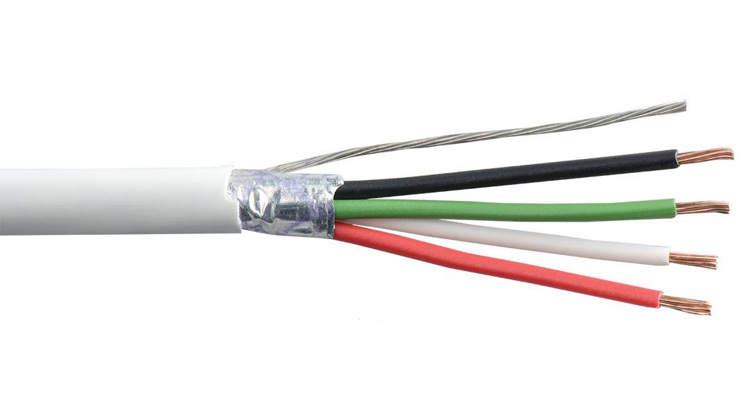 Black 22 AWG 4 Conductor Plenum Shielded Cable F87000