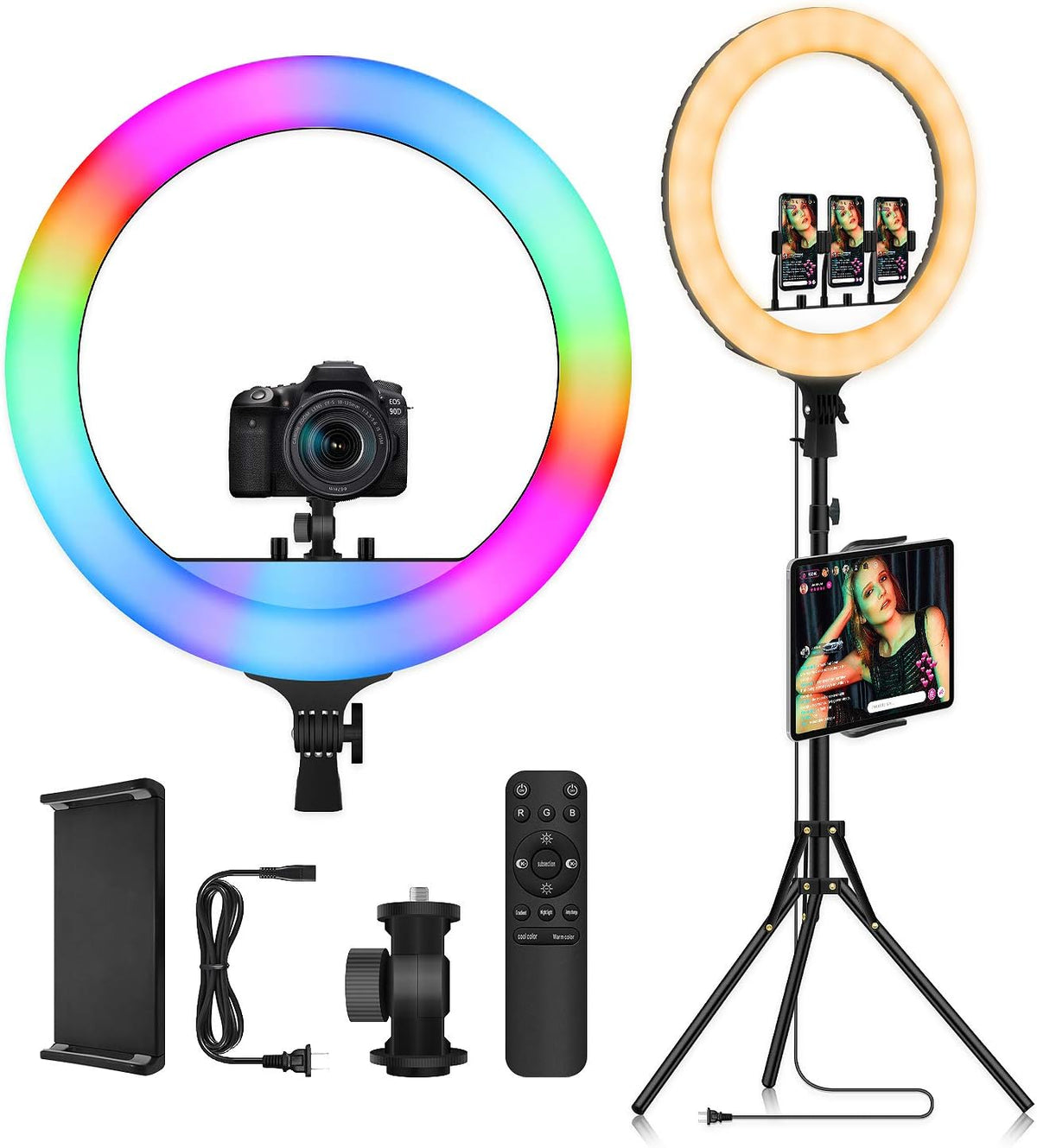 18 LED RGB Ring Light with Tripod X1424