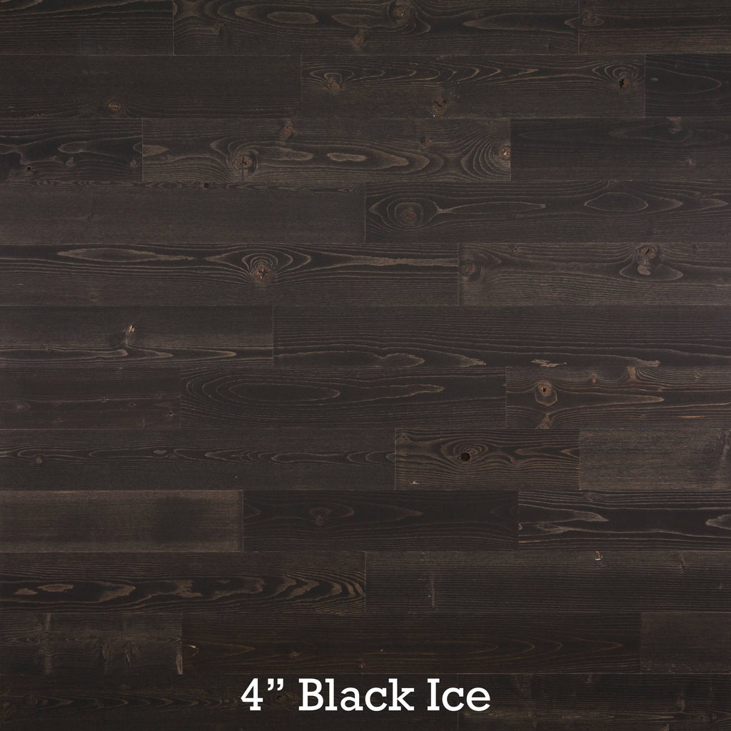 Peel and Stick Reclaimed Black Ice Wood Planks I8007
