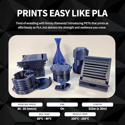 Black 1.75mm PETG Filament 1kg Z18924