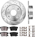 Rear 5 Lug Rotors + Ceramic Brake Pads + Clips X663722