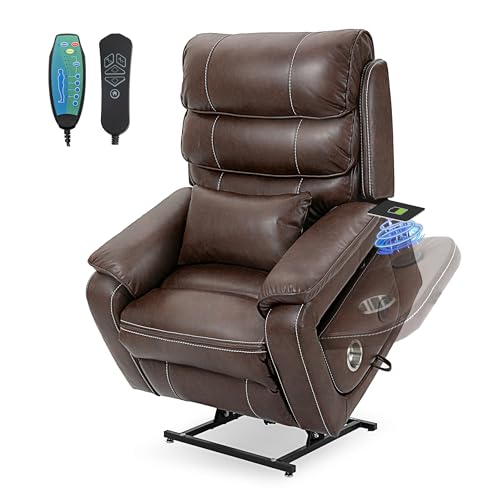 Power Lift Recliner with Massage and Heat, Dual Motor, 2 Remote Controls S11643