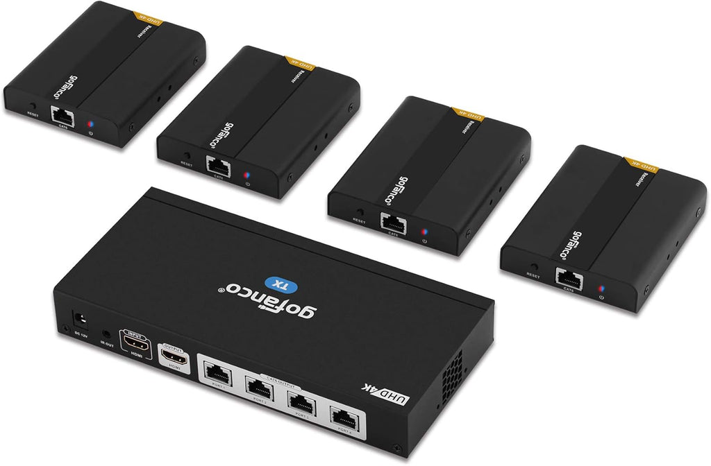 1x4 HDMI Extender Splitter 1080p Over Cat5e/Cat6/Cat7 Ethernet Cable B604374
