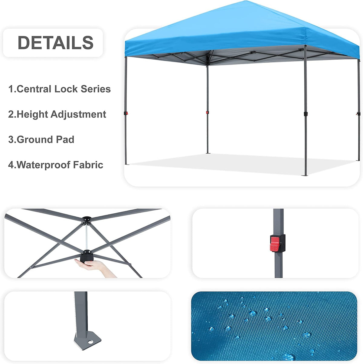 10x10FT Pop Up Canopy Tent with Wheeled Carrying Bag J907807