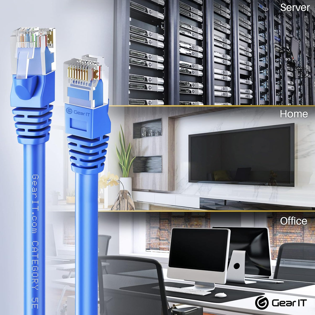 Cat5e Ethernet Patch Cable 3 Feet Blue Q13517