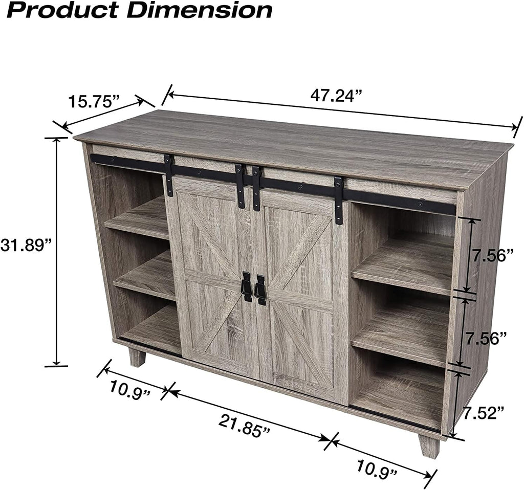 50 inch Sideboard Buffet with Sliding Barn Doors L516354