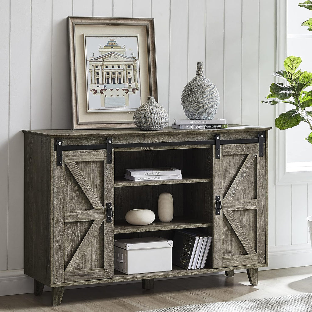50 inch Sideboard Buffet with Sliding Barn Doors L516354
