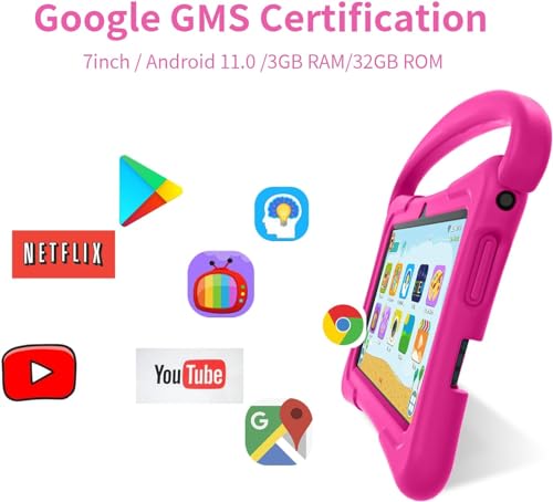 7 inch Android Tablet with 32GB, Shockproof Case Pink R308954