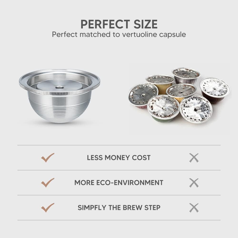 Stainless Steel Reusable Coffee Capsules Pods (2.4 oz) X832045