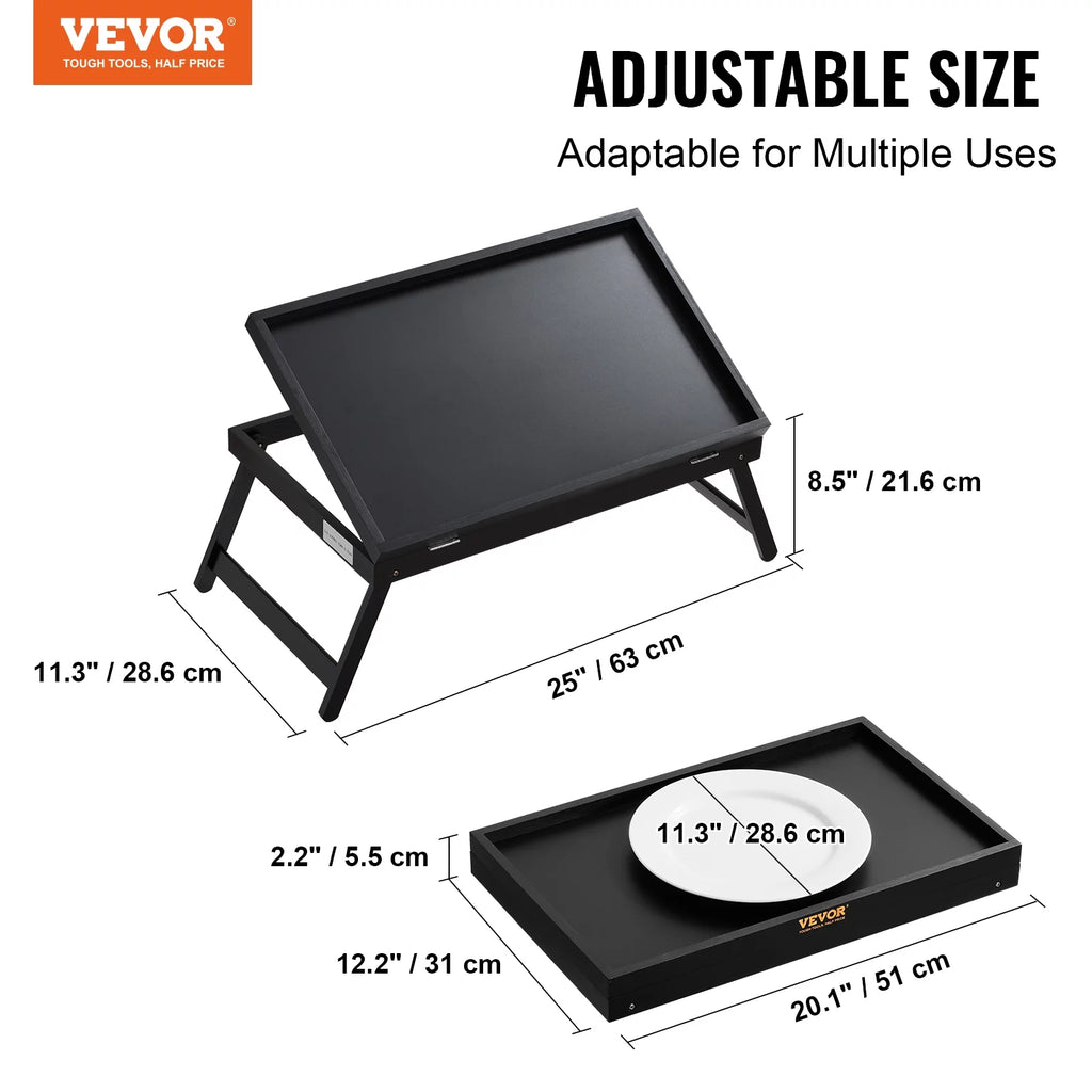 Bamboo Bed Tray with Foldable Legs Adjustable Slope B534615