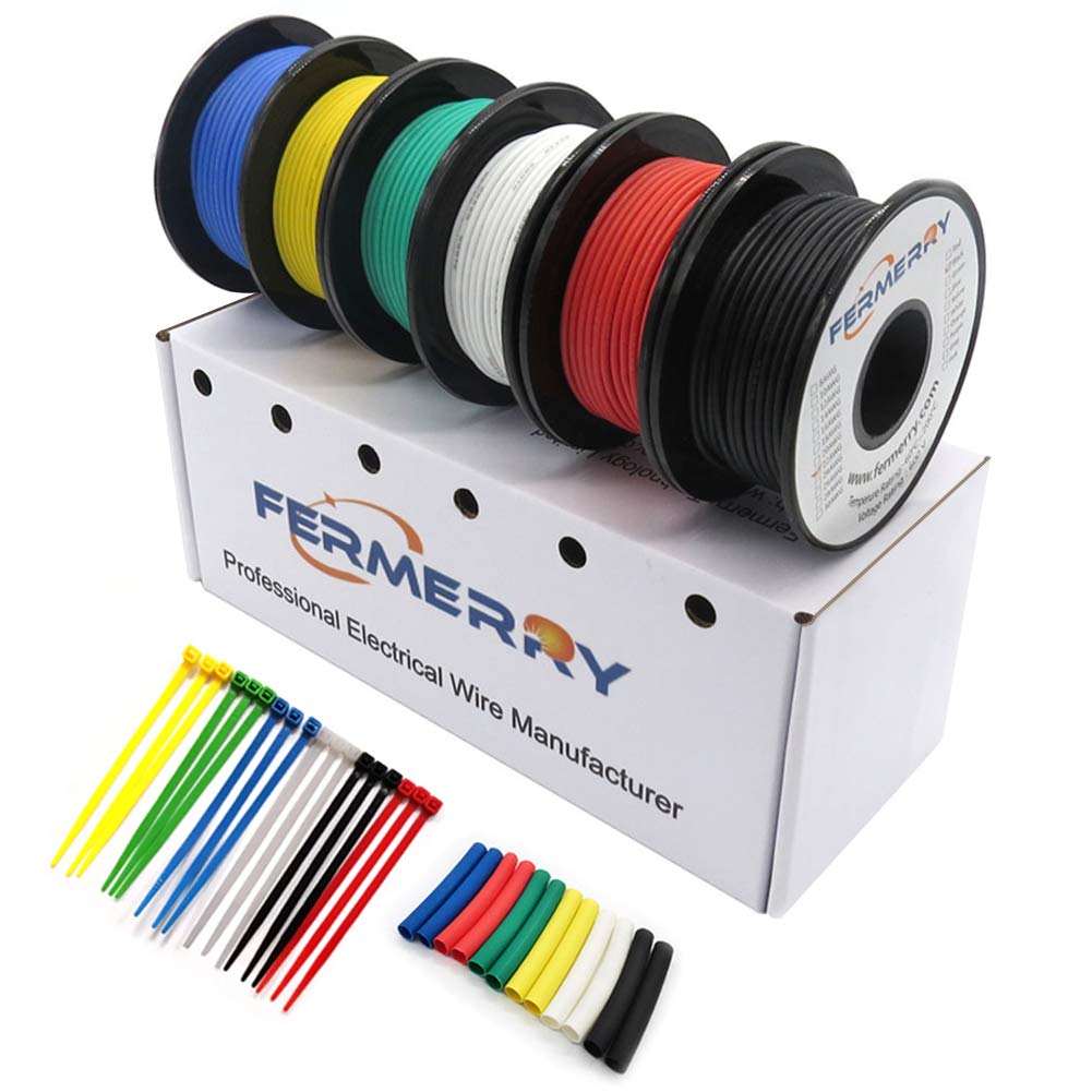 14 Gauge Silicone Electrical Wire 6 Colors 25ft Each G931557