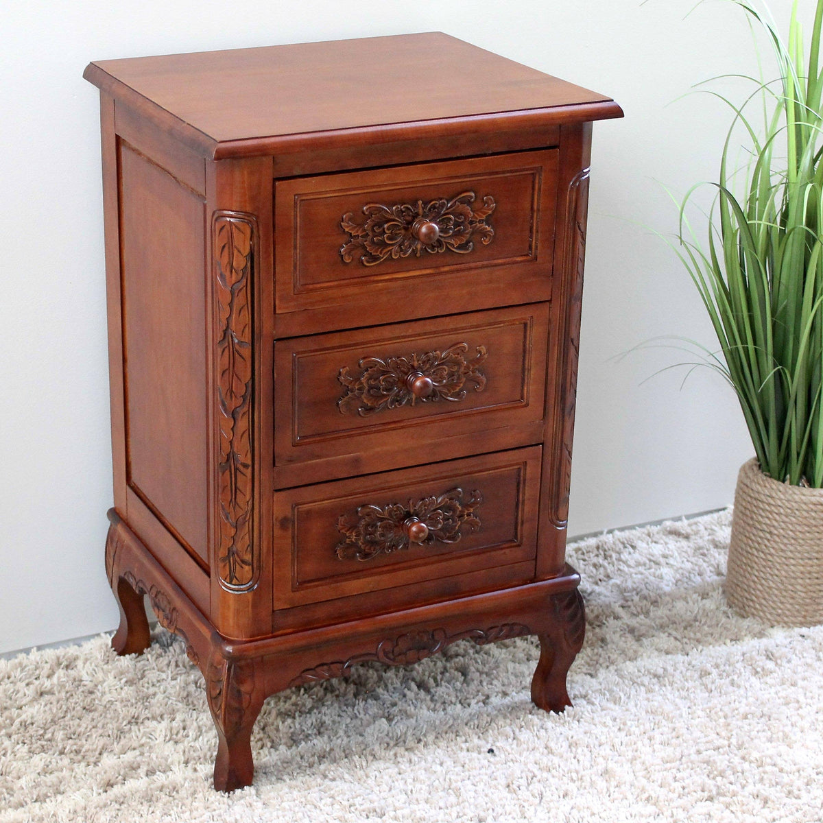 Carved Wood End Table Y936191