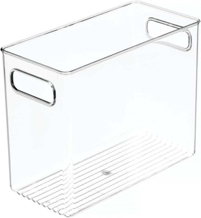 Clear Plastic Storage Basket with Handles D5171