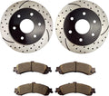 Rear Brake Kit with Drilled Slotted Rotors and Ceramic Brake Pads N4434