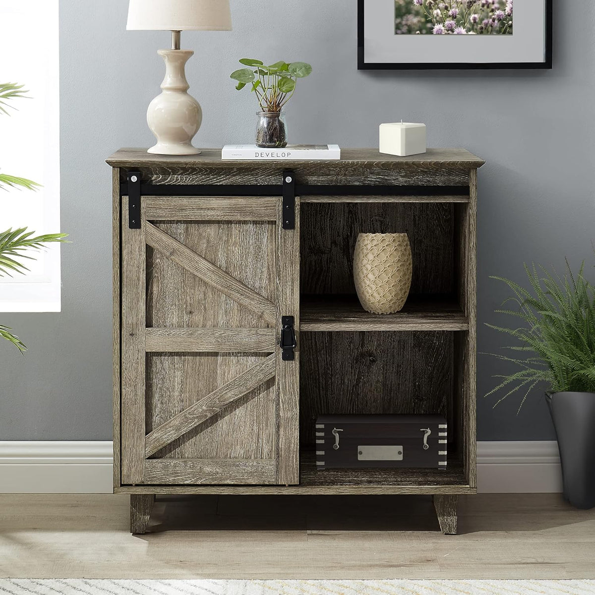 50 inch Sideboard Buffet with Sliding Barn Doors L516354