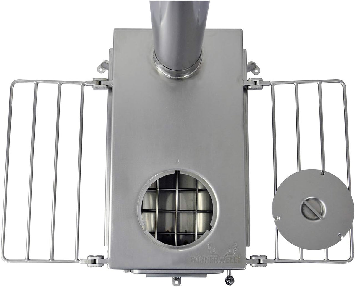 Portable Wood Burning Tent Stove with Chimney Pipe D962