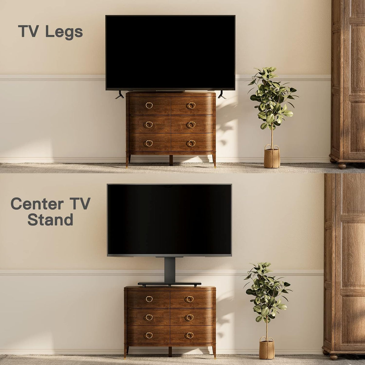 Universal TV Stand Base for 50-85 Inch Flat Curved Screen TVs Height Adjustable X484982