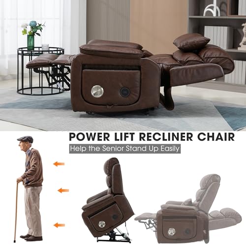 Power Lift Recliner with Massage and Heat, Dual Motor, 2 Remote Controls S11643