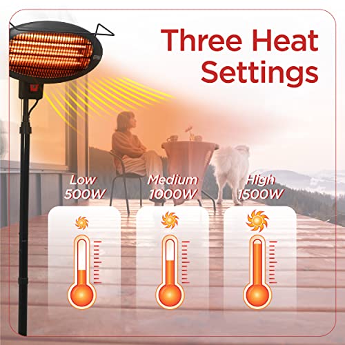 Patio Floor Electric Heater with 3 Heat Settings A97710
