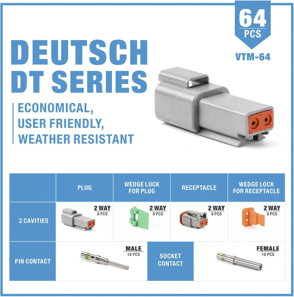 188PCS Gray Connector Kit with 16 Solid Contacts D831