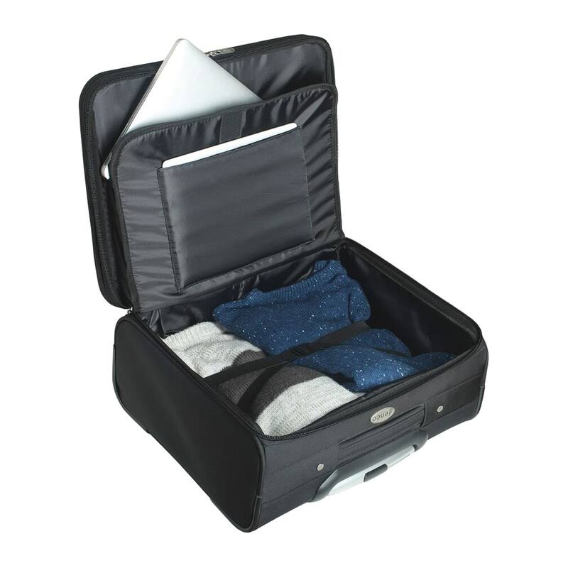 Black 14x22 2-Wheeled Laptop Travel Case P1159