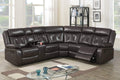 Brown Leather 3 Piece Power Reclining Sectional P3402