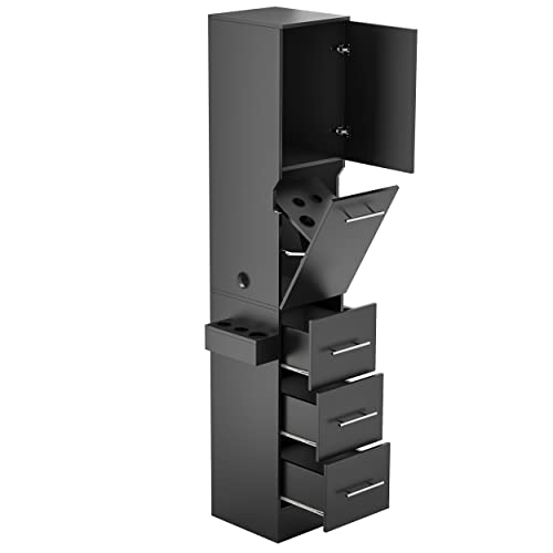 White Salon Station with 3 Drawer and 1 Large Cabinet G83316