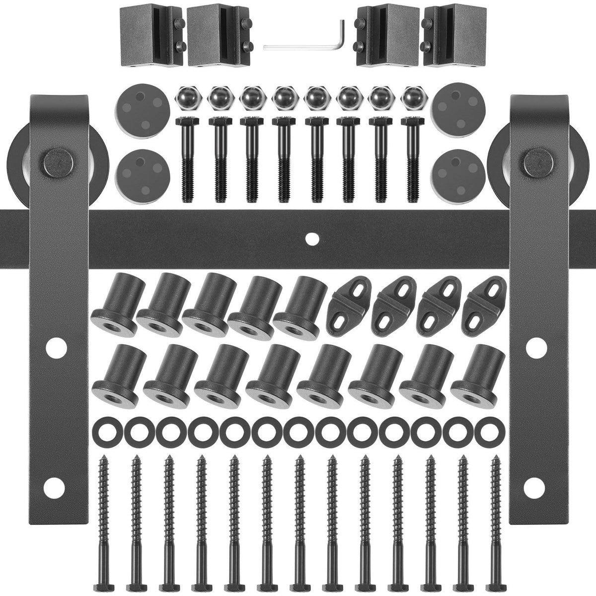 17 ft Carbon Steel Barn Door Hardware Kit K40719