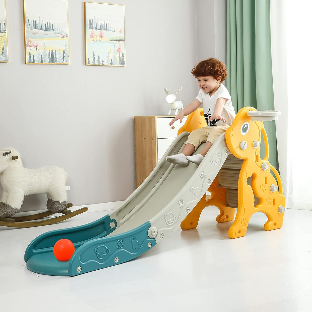 Kids Playground Slide with Basketball Hoop K21850