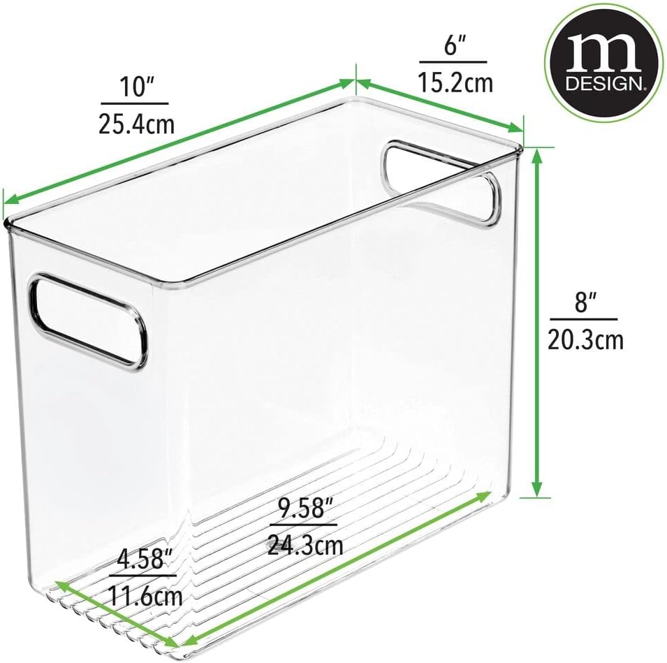 Clear Plastic Storage Basket with Handles D5171