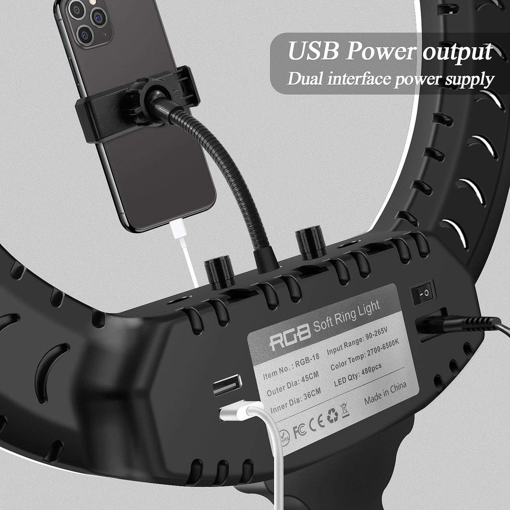 18 LED RGB Ring Light with Tripod X1424