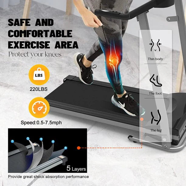 Foldable Electric Treadmill with Incline 230 LB Capacity D3902