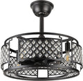 Black Caged Ceiling Fan with Lights Q668