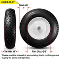 4.80/4.00-8 Solid Flat-Free Wheelbarrow Tire On Wheel D708