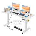 55'' x 24'' Electric Adjustable Height Sit Stand Desk with Charging Station (Oak) T5416