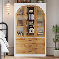 White 5 Door Armoire Wardrobe with Shelves, Hanging Space, Mirror, Drawers I90291