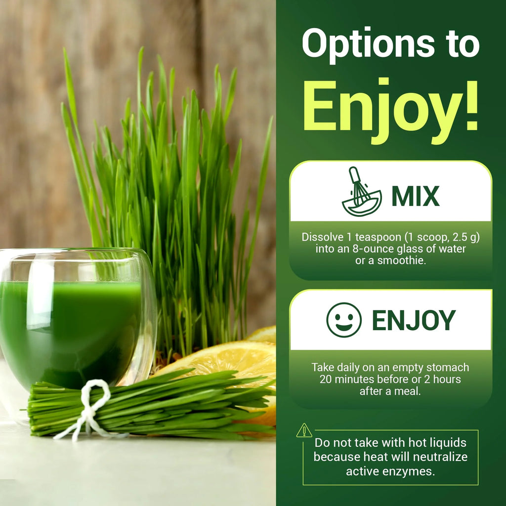 Organic Wheatgrass Raw Juice Powder, Lemon Flavor, 164g D7914