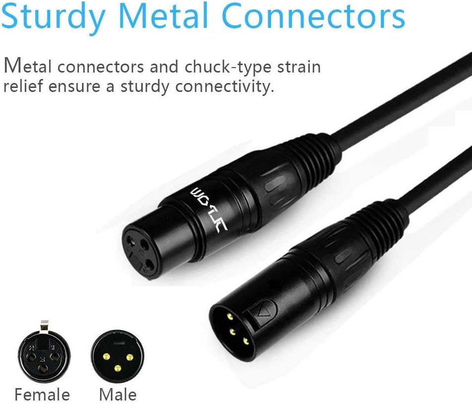 25 ft 3 Pin XLR Male to Female DMX Cable, 4 Pack C962