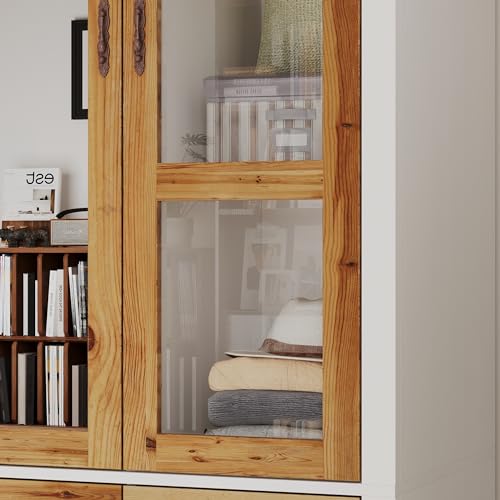White 5 Door Armoire Wardrobe with Shelves, Hanging Space, Mirror, Drawers I90291